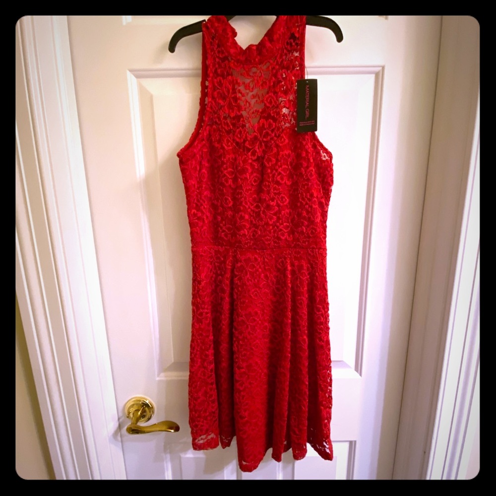 Red lace homecoming dress